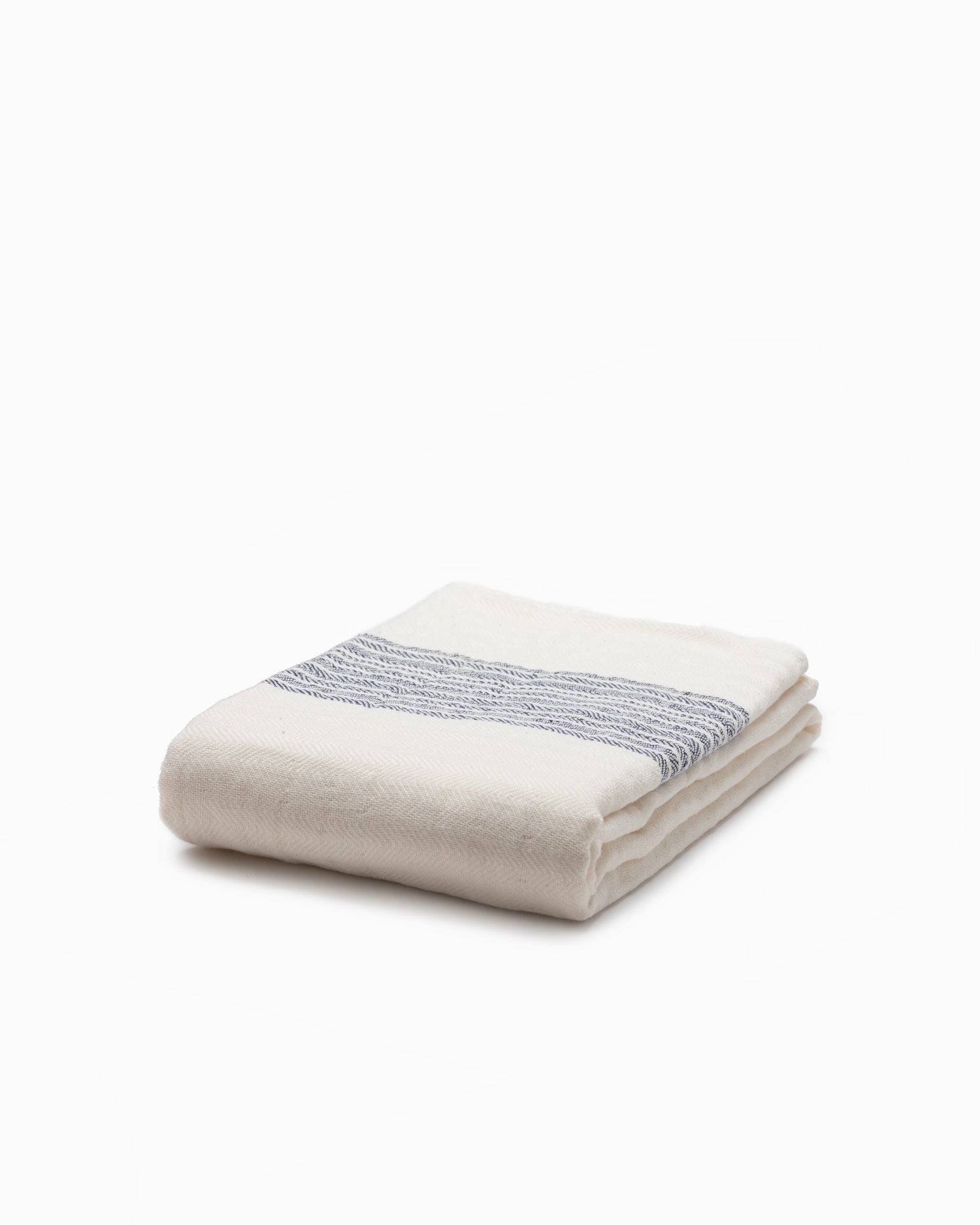 Flax Line Organic Compact Bath Towel Navy Ivory