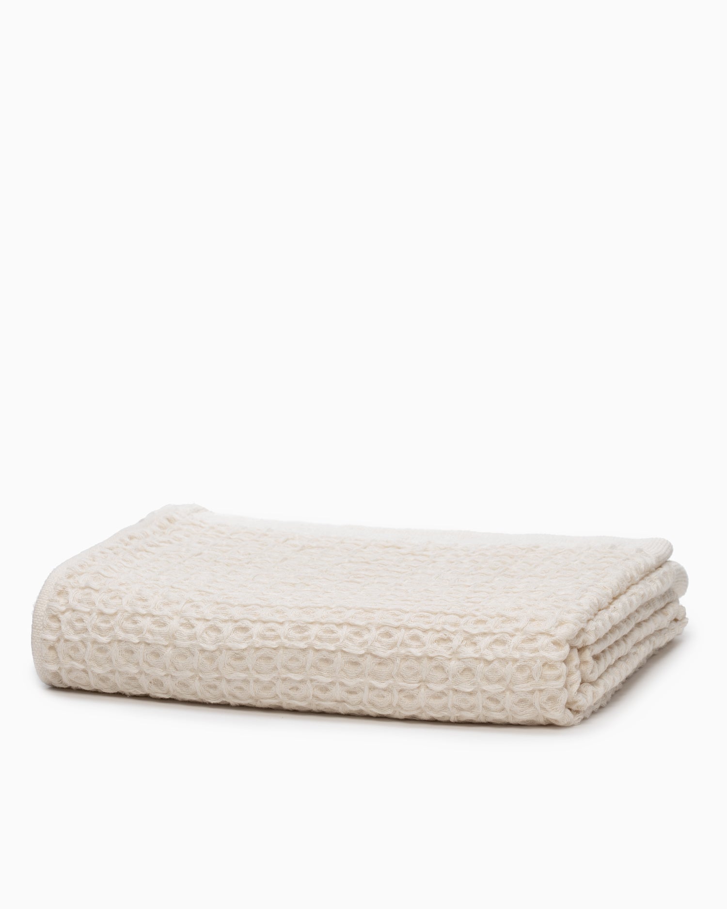 Lattice Linen Waffle Towel, Ivory