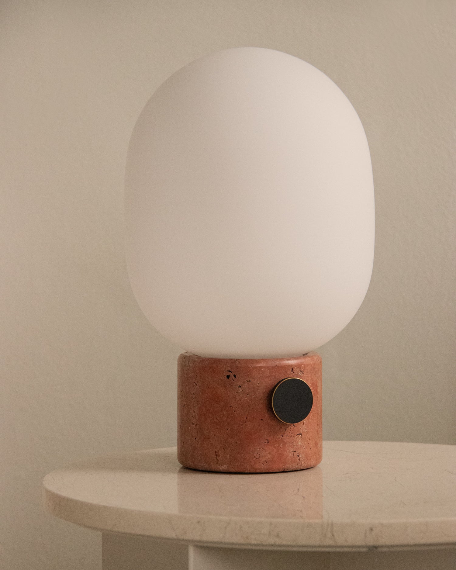 JWDA Table Lamp- Red Travertine