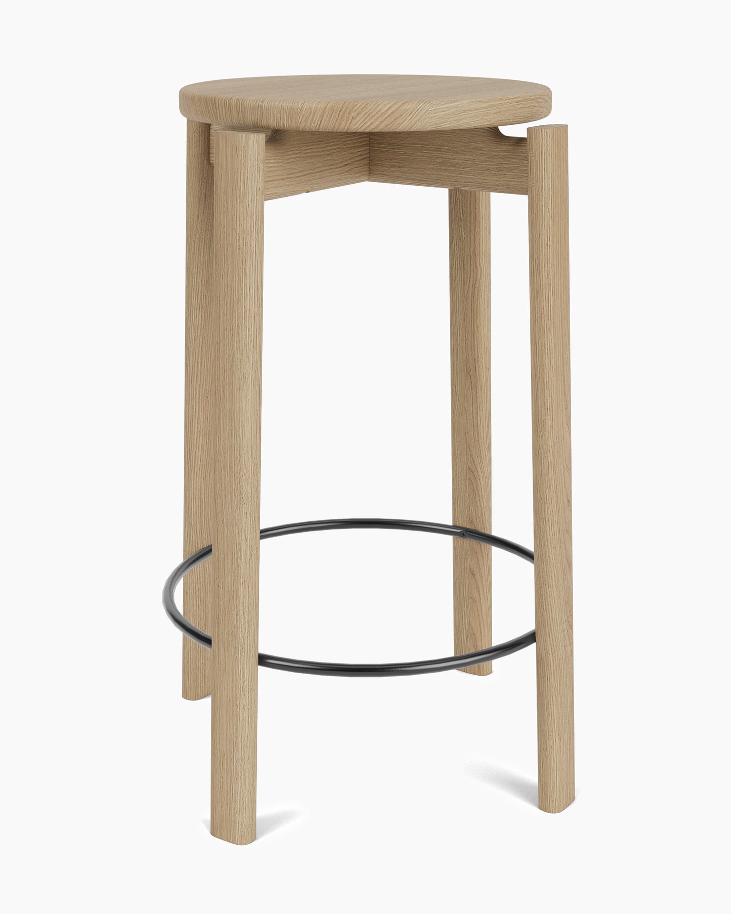 Passage Counter Stool- Natural Oak/Black Ring