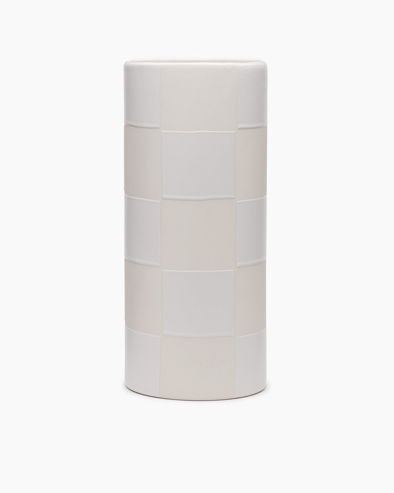 Checkerboard Vase Large- White