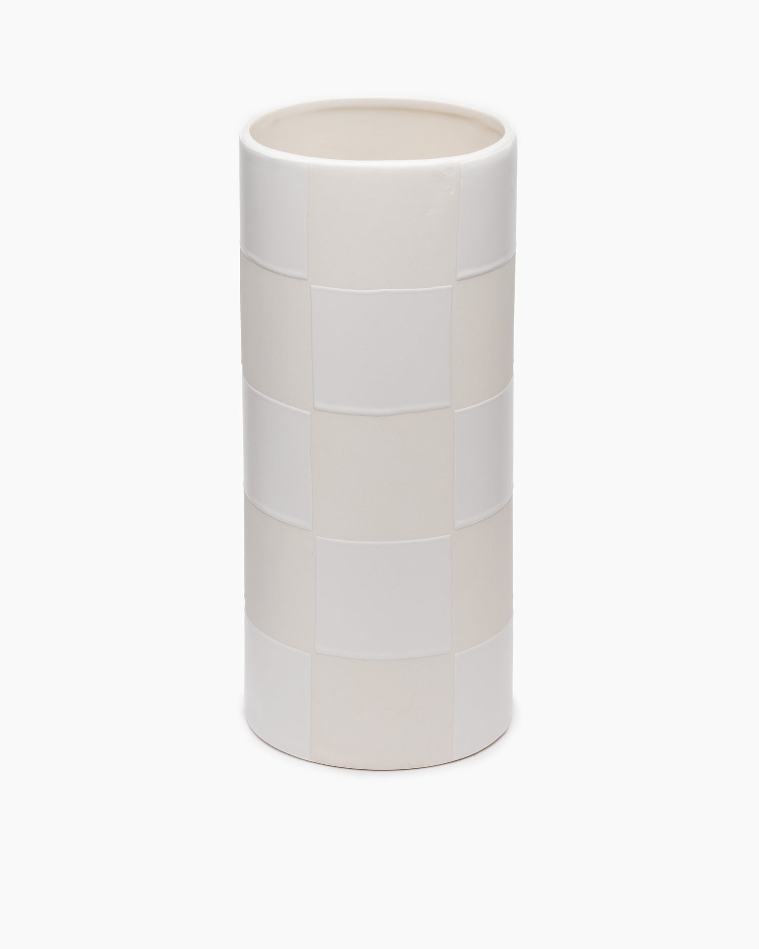 Checkerboard Vase Large- White