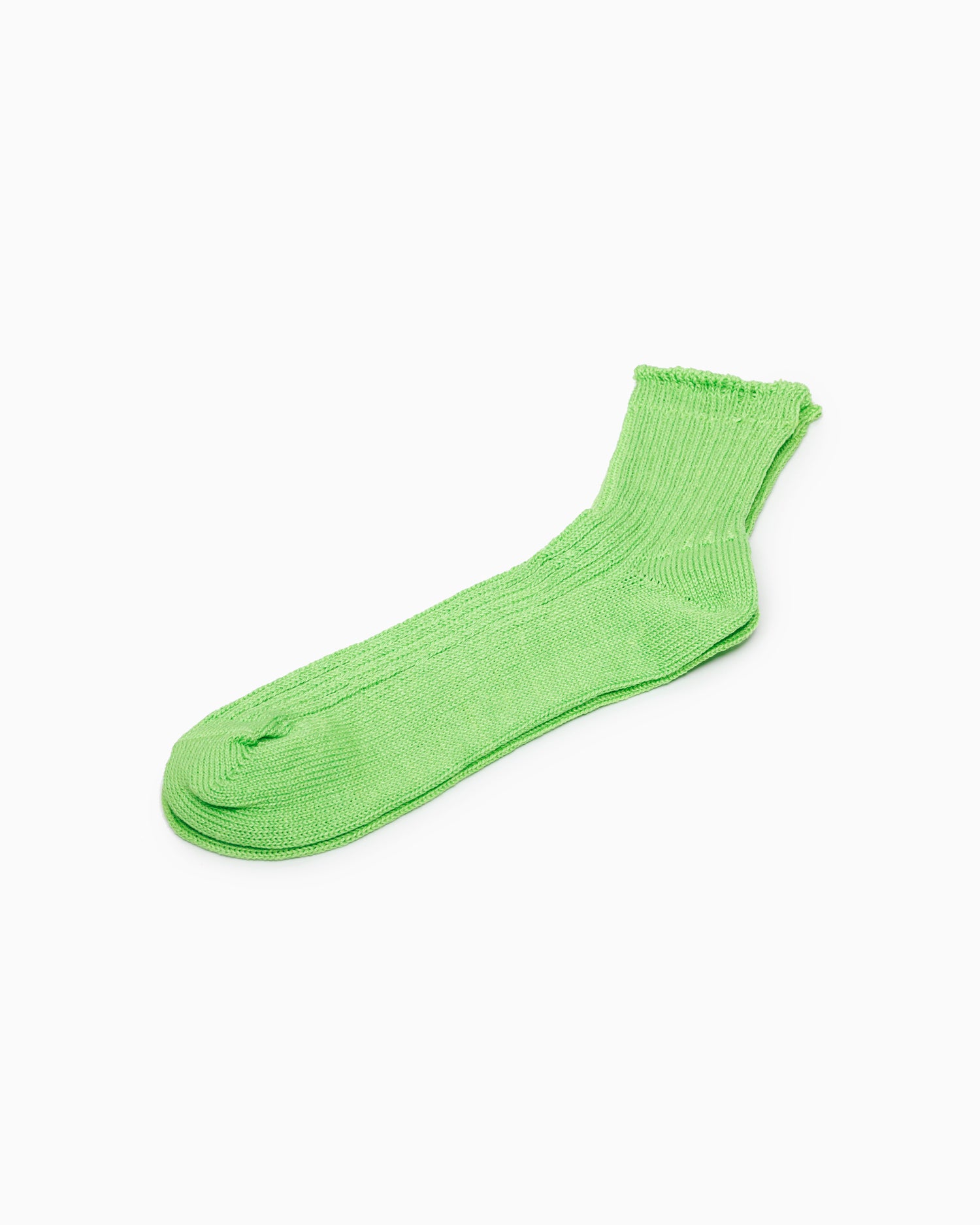 Linen Ribbed Socks - Pear Green