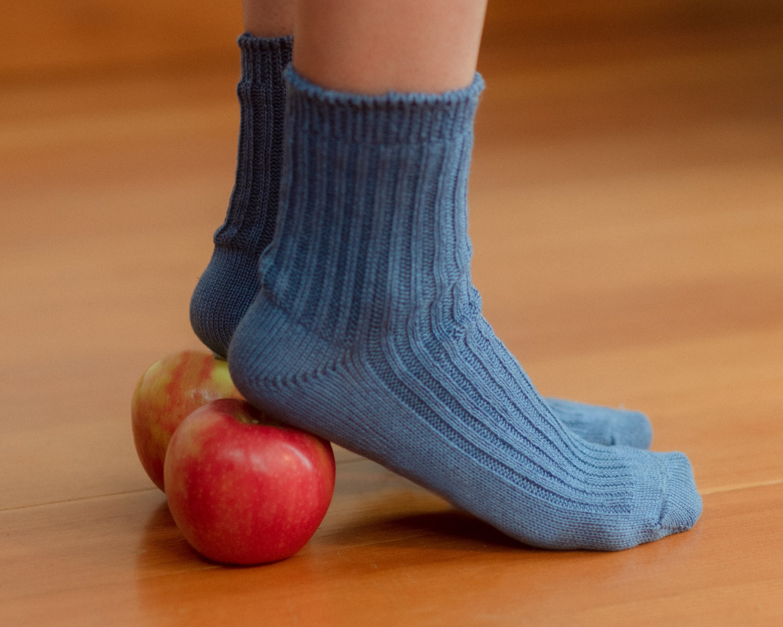 Linen Ribbed Socks - Blue