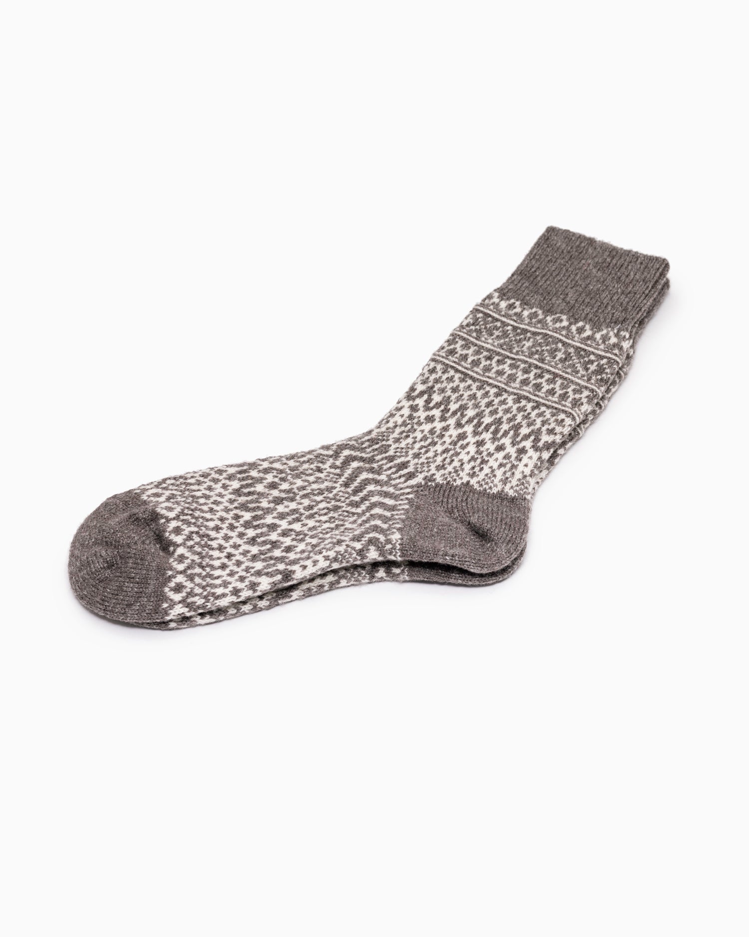 Wool Jacquard Socks - New Gray