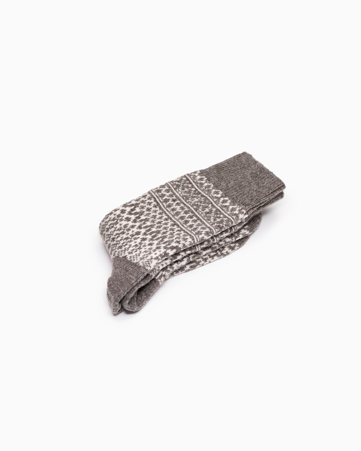 Wool Jacquard Socks - New Gray