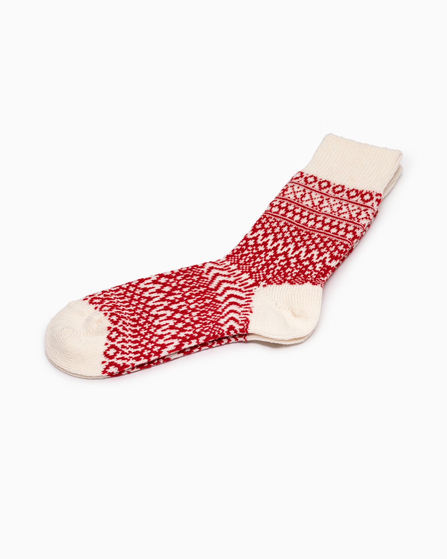 Wool Jacquard Socks - Red Sox